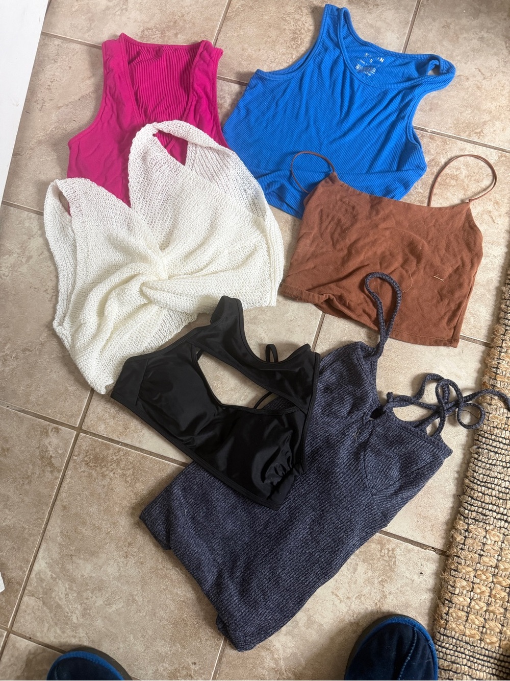 Women's Black Cutout Tank Tops